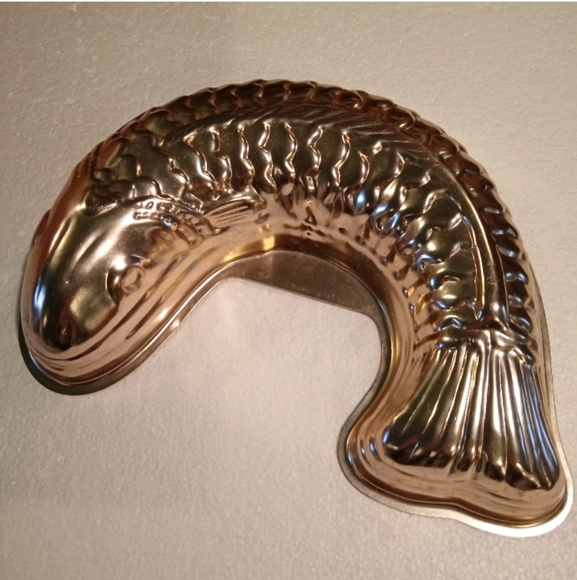 Lrg VTG Pink Copper Fish Jelly Mold/Aluminum Wall Hanging Decor Hanger Farmhouse - Picture 1 of 8